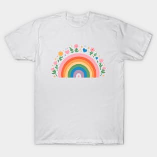 Rainbow and flowers T-Shirt